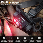 Wurkkos HD50 4000 Lumens Super Bright Headlamp, Head Lamp with Red Light Mode, High CRI, LED Headlamp with Magnetic Tailcap, Rechargeable Headlamps for Adults, Camping, Night Fishing, Hiking, IPX67