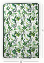 Little Unicorn 5'x7' Outdoor Family Picnic & Beach Blanket | Durable & Water-Resistant Fabric | Compact Fold & Easily Wipes Clean | Zipper Pocket (Tropical Leaf)