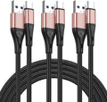 USB Type C Cable Fast Charging,3pack 10ft Premium Nylon Braided 3A Rapid Charger Quick Cord,Type C to A Cable Compatible for Samsung Galaxy S21 S20 S10 S9 S8 Plus,Note 20 10 9 8, LG V50 V40 G8（Pink）