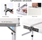 Folding Camping Table, 35''L x16''W Camp Aluminum Table with Adjustable Height Legs, Indoor Outdoor Lightweight Portable Folding Dining Table for Camp Picnic Beach Cooking 3Ft（3 Heights 10"/20"/27"）