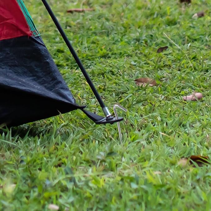 7" Tent Stakes, Heavy Duty Tarp Camping Stakes, Galvanized Metal Pegs for Outdoor Decorations, 20 PCS