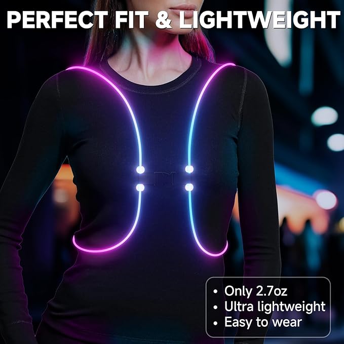 Reflective Running Vest, Running Lights For Runners, Reflective Running Gear Walking Vest For Women, Night Running Gear, Light Up Running Vest, Gifts For Runners, Safety Running Vest For Women & Men