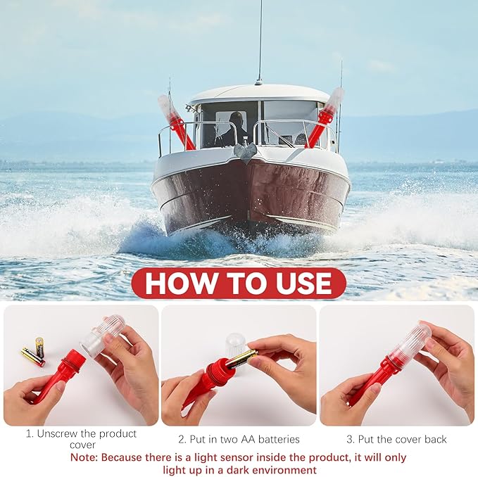 2PCS Boat Flares,Boat Flares Coast Guard Approved Marine,for Fishing Boats, Life Rafts & Emergency Signaling