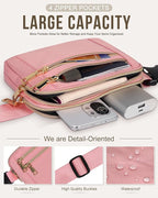 Capolo Fanny Packs for Women Fashion Waist Packs Bag with Adjustable Strap and 4 Zipper Pockets Waterproof Everywhere Crossbody Belt Bag for Workout Running Travelling(Pink, Large)