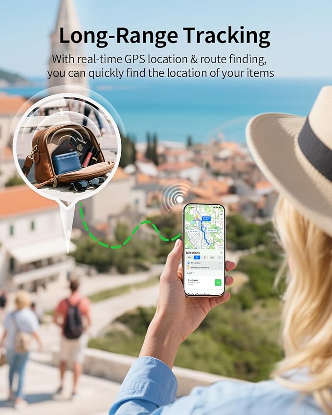 Air Tracker Tag Bluetooth Tracker for Apple Find My, Air Tracker Tag Key Finder Rechargeable (iOS Only) Smart Wallet Tracker Card, Worldwide Tracking for Bags, Passport