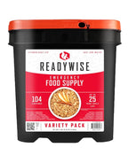 ReadyWise Emergency Food Supply - 104 Servings Variety Pack Bucket, Protein Meals, Dehydrated & Freeze Dried Food for Backpacking, Camping Essentials & Prepping Supplies, up to 25 Year Shelf Life