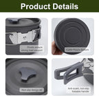 Alocs Camping Cookware, Portable Camping Essentials with Accessories, Camping Gear Camping Cooking Set for Outdoor Cooking, Backpacking, Hiking and Picnic.
