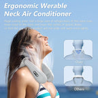 Neck Air Conditioner Fans That Blow Cold Air Cooling Device Wearable Fan, 5200mAh Battery Operated Rechargeable Personal Fan, 3+3 Speeds Perfect for Women Men