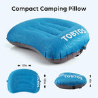 TOBTOS Inflatable Camping Pillow for Camping, Ultralight Backpacking Pillow, Ergonomic Support for Neck & Lumbar, Blow Up Air for Travel, Hiking, Outdoor (Navy Blue)