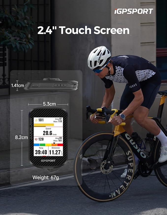 iGPSPORT BSC300T Wireless Bike Computer GPS, Touchscreen Offline MAP Navigation Off Course Warning Compatible with Insta 360, for Ebike Road Bike MTB