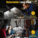 Rechargeable Work Light with Tripod Stand - 8000mAh 2200 Lumen Dual Head, 3000K/6400K IP54 Waterproof, Magnetic Base & Carry Bag for Construction/Camping, Aluminum, 61"