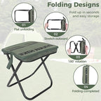 Folding Camping Stools for Adults Portable, Collapsible Stool with Carry Bag, Outdoor Chairs for Travel Walking Hiking Fishing Picnic Barbecue(Green)