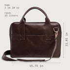 Nordweg Nomad Leather Briefcase NW080A – Leather Bag for Work & Travel – Fits 15.6” Laptop – Minimalist, Durable, Elegant
