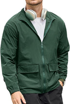 SEGANUP Men's Lightweight Windbreaker Jacket Outdoor Workout Windproof Dustproof Jacket Golf Hiking Wind Breaker with Pockets