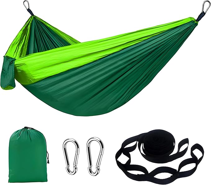 Camping Hammock Lightweight, Portable Hammocks with Tree Straps, Travel Swing Nylon Camp Hammocks for Adult Kids, Outdoor Essentials for Hiking Beach Backpacking
