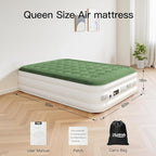 2025 Upgraded Queen Air Mattress with Built in Pump，16'' Comfort Blow up Mattress, Quiet Surface Portable Inflatable Mattress, Air Bed with Storage Bag for Guests, Home, Camping, 660 lbs Max