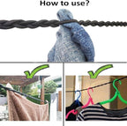 Tri-Braided Cord Travel Clothes Line, Adjustable Bungee Cord Clothesline,Washing Hanging Airer Rope, for Hotel,Camping/Laundry Room,Indoor/Outdoor Usage,Dry Clothes Anywhere Without Using pegs.