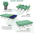 KAMPKEEPER Camping Cot,Camping Cots for Adults,Folding Camping Cot with Inflatable Air Mattress and Carry Bag,for Outdoor Travel Camp Beach Vacation (not Included The Airpump)