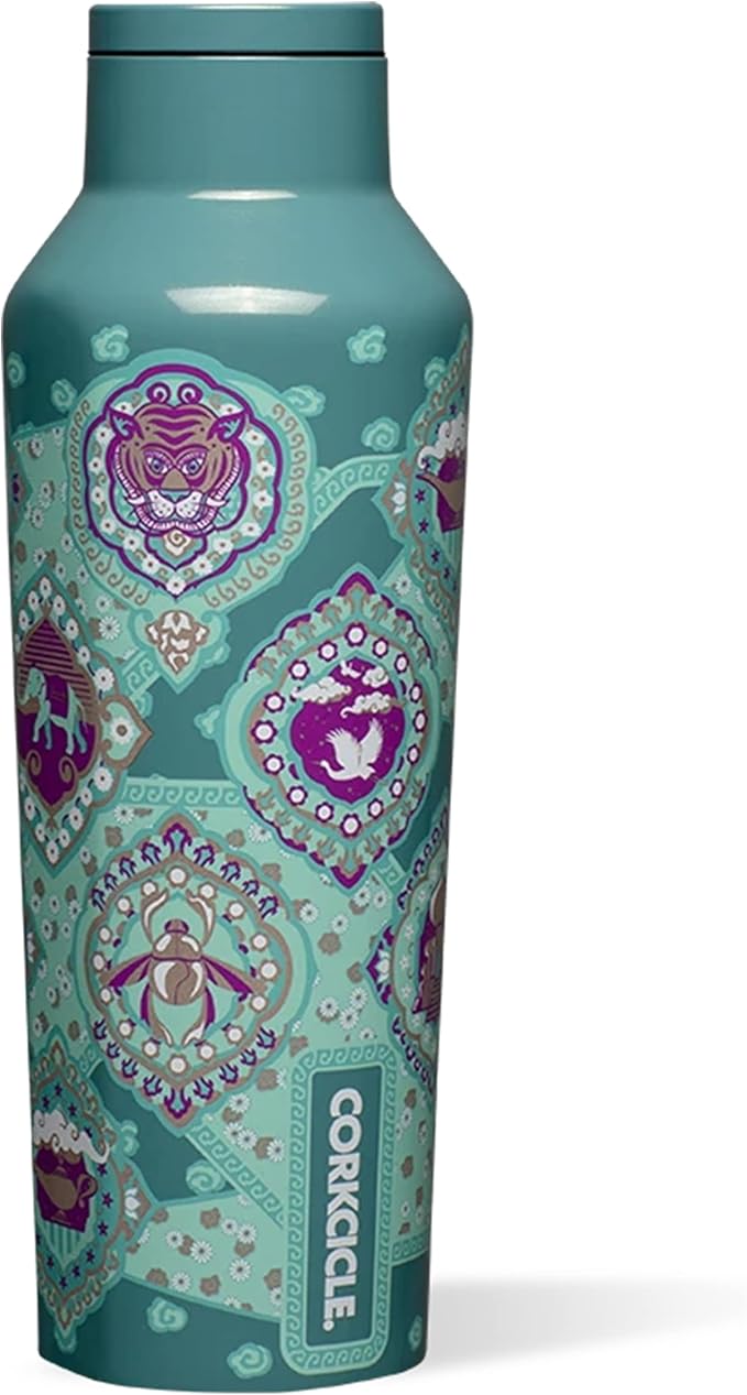 Corkcicle Disney Princess Jasmine Insulated Canteen Travel Water Bottle, Triple Insulated Stainless Steel, Keeps Beverages Cold for 25 Hours or Warm for 12 Hours, 20oz