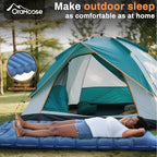 Sleeping Pad, 6 Inch Sleeping Mat Camping Self Inflating Sleeping Pad for Camping with Pillow Built-in Foot Pump, Ultralight Sleeping Pad Backpacking for Travel Hiking Tent Outdoor Adventure Camp Gear