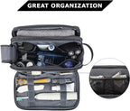 BAGSMART Toiletry Bag for Men, Travel Toiletry Organizer Dopp Kit Water-resistant Shaving Bag for Toiletries Accessories, Door Room Essentials,Grey-medium