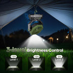 AJVV Camping Fan Rechargeable, Battery Powered Fan With Remote Controller, LED Light, Dual Motors, Stepless Speed, 45°/90°/270° Swing,Timer, Portable fan For Travel Tent Bedroom Beach Fishing, Green