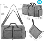 Vomgomfom Travel Duffle Bag for Men,65L 85L 115L Foldable Travel Duffel Bag with Shoes Compartment Overnight Bag for Men Women