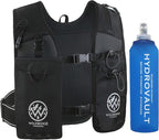 Running Hydration Vest | Mens & WomensRunning Vest | Reflective Vest Running | 7 Pocket Storage with 17oz Flask |Secure Phone Holder | Adjustable Lightweight Black Neoprene.