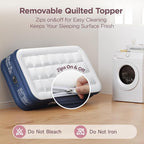 Twin XL Air Mattress with Built-in Pump & Luxury Quilted Topper, 80" Length, 20" Height, 2.5 Min Fast Inflation, 500lbs Support, Blow up Mattress with Carry Bag for Guest, Camping & Home