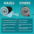 Hazli Matrix Comfort-Cell Memory Foam Camping Mattress Pad - Portable Foam Sleeping Pad for Camping - Roll up Sleeping Mat for Adults - Floor Mattress Guest Floor Bed for Sleepover, Car SUV Cot