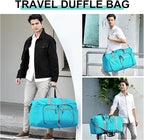 Dimayar 115L Travel Duffle Bag for Men Women - Foldable Duffel Bag with Shoes Compartment - Overnight Bags Waterproof & Tear Resistant(Mint Green)