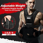 Adjustable Weighted Vest Men 19lbs/ 30lbs/ 40lbs Weights with Reflective Stripe, Weight Vest Woman Workout Vest for Strength Training,Running & Walking