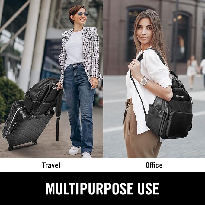 Kenneth Cole Reaction Marley Double Compartment Vegan Leather Womens 15" Laptop Fashion Backpack