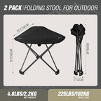 REDCAMP 2 Pack Extra Wide Camping stools, Oversized Surface Tripod Stools for Adulit for Fishing Hunting Backpacking Camping,Black