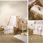 Ruvy Home Basics 2 Pack Turkish Beach Towels – Oversized Quick-Dry Bath Towels (40 x 72 Inches) – 100% Cotton Large Towels for Pool, Yoga, Travel, Camping Essentials, and Bathroom Decor - Lavender