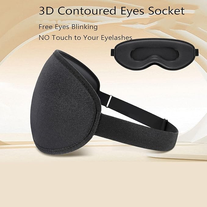 Sleep Mask for Side Sleeper, 3D Contoured Blackout Sleeping Mask,Breathable Sleep Masks for Women Men,Eye Masks for Sleep,Sleep Eye Mask for lash Extensions with Super Lightweight and Adjustable
