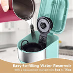 Single Serve Coffee Maker, 2 in 1 Brewer for K Pod & Ground Coffee, 90s Rapid Brew 6 to 14oz Capacities with Auto Shut Off, Small Compact Design for Home Office Travel Camping(Green)