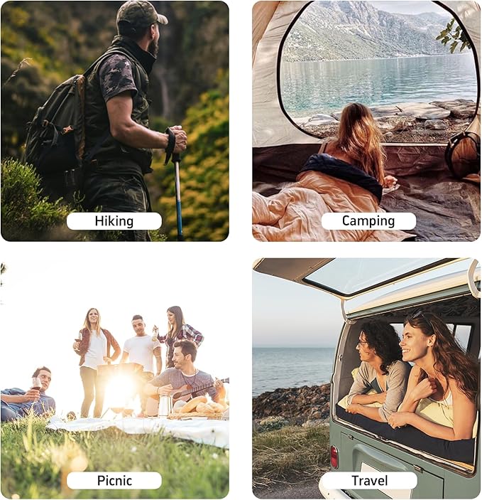 Camping Sleeping mat and Inflatable Pillow - Set, Portable, Ultra-Light, Thickened, Quick to inflate in 30s, can be Spliced. Suitable for Backpacking, Hiking, Camping and Other Scenes