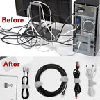 16Pcs Silicone Cable Straps Wire Organizer for Bundling Earphone, Phone Charger, Computer Cords, Reusable Cable Ties Cord Organizer in Home,Office,Kitchen,School(Grey)
