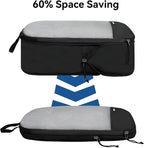 Voova 6 Set Compression Packing Cubes, Travel Accessories Expandable Packing Organizer Bags Set for Carry on Suitcase, Durable Luggage Packing Cubes for Travel Essentials, Black