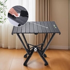 Camping Table Folding, Small Camping Table with Load 380lbs, Portable Roll up Aluminum Foldable Table with Carry Bag for Outdoor, Picnic, Camping, Black