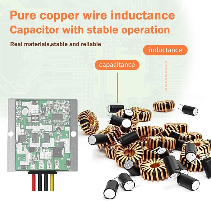 DC 24v to DC 12v Step Down 15A 180W Truck Car Power Supply Adapter Converter Reducer Regulator for Auto Car Truck Vehicle Boat Solar System etc.(DC15-40V Inputs)