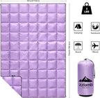 zzlamb Camping Blanket, Outdoor Lightweight Travel Blanket Puffy Portable Down Alternative, Windproof Warm Cloak with Snaps, Cozy Quilt Backpacking Picnic RV Plane Car Hammock Beach Climbing