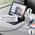 3-in-1 USB C Travel Charging Cable for Apple Watch, iPhone, Lightning Devices, Multi Device Charger Cord for Office, Camping