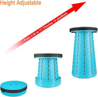 Boreeman Upgraded Folding Stool Lightweight Yet More Sturdy with Load Capacity 400lbs Portable Collapsible Stool for Camping Fishing Hiking BBQ (Light Blue)