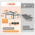 KingCamp Oversized Camping Cot, Folding 440lbs Heavy Duty Portable Lightweight Ultralight XL Large Wide Military Army Sleeping Bed for Adult Backpacking Outdoor Travel Tent Overlanding, Black/Grey