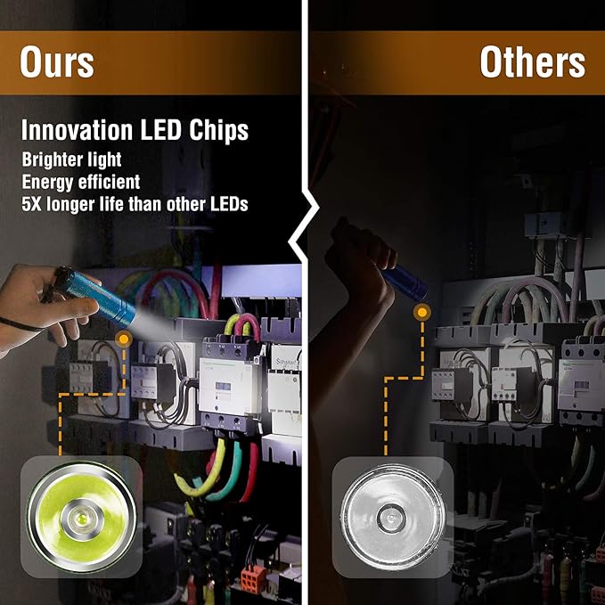 EverBrite 30-Pack Mini Flashlight Set, Aluminum LED Handheld Torches with Lanyard, Assorted Colors, Batteries Included for Party Favors, Night Reading, Camping, Power Outage, Gift to Christmas