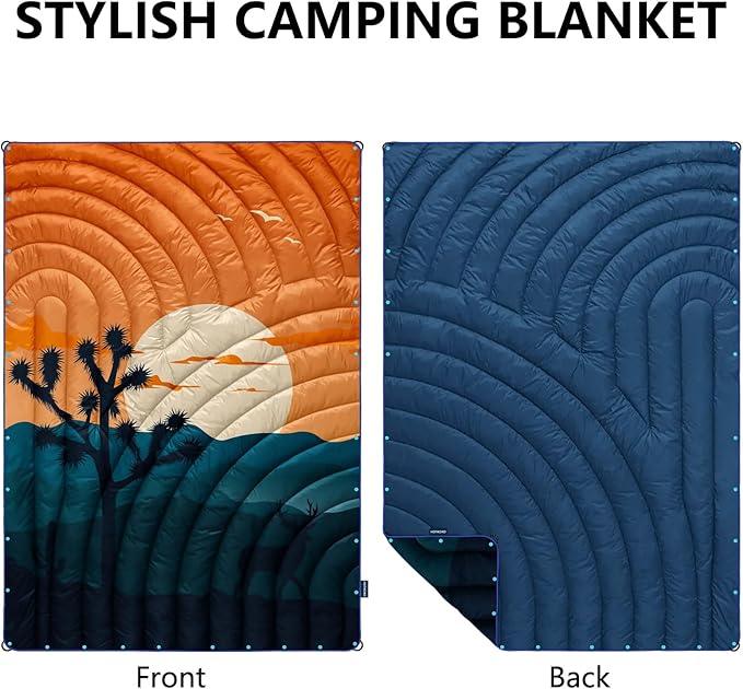 Camping Blanket,Lightweight Puffy Printed Camping Blanket Packable Outdoor Blanket for Camping,Traveling, Stadium, Hiking, Picnics