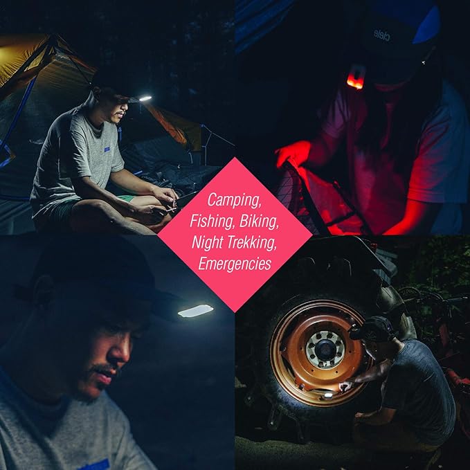 Claymore Capon 40B Tan Clip-On Cap Light – USB-C Rechargeable 230LM LED Headlamp | 3 Light Modes 180° Adjustable Beam IP54 Water Resistant Up to 12 Hrs Runtime for Camping, Running, Outdoor
