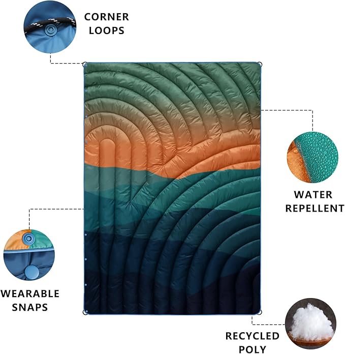 Camping Blanket,Lightweight Puffy Printed Camping Blanket Packable Outdoor Blanket for Camping,Traveling, Stadium, Hiking, Picnics
